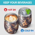 thumbnail image 4 of 12oz Stainless Steel Insulated Wine Tumbler with Lid and Straw – Double Wall Vacuum Mug for Hot & Cold Drinks, 304 Steel Interior, Sweat-Free Design, 4 of 5