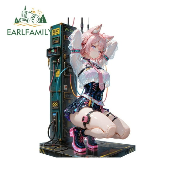 EARLFAMILY 5.1" Anime Goth Girl Car Stickers Kawaii Waterproof Occlusion Scratch Auto Scooter Vehicle Vinyl Decals Personality Graphics