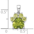 thumbnail image 4 of Sterling Silver Rhodium-Plated Polished Peridot Paw Pendant (Width 11.6) (Length 16.1) - Jbsp, 4 of 5