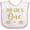 White/Pink, variant on Inktastic 1st Birthday Gold Lettering 1 Year Old Girls Baby Bib