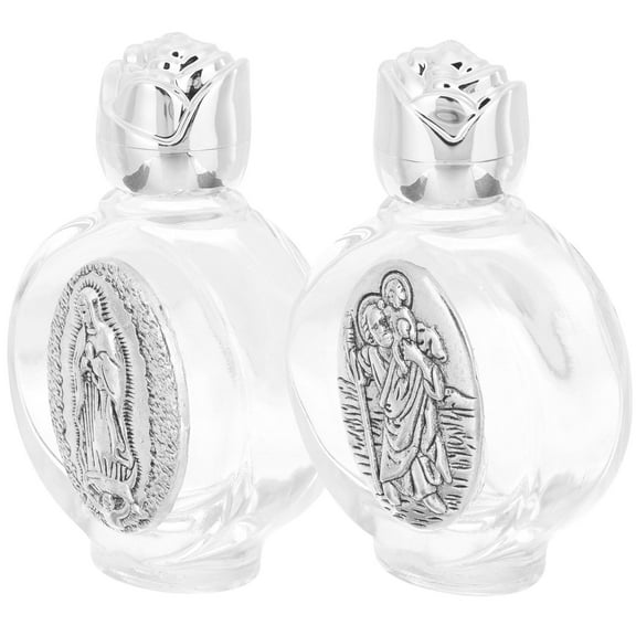 GOOHOCHY 2 Pcs Holy Water Bottle Refillable Bottles Divine Small Travel Silver