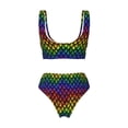 thumbnail image 5 of Daiia Dragon Scales Women's Bikini Set Two Piece Swimsuit High Waisted Bikini Adjustable Straps Bikini Perfect for Beach, Pool, and Summer Vacation-XX-Large, 5 of 9