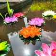 thumbnail image 4 of Artificial Floating Water Lily EVA Lotus Flower Pond Decor - 7"/18cm Purple Blue, 4 of 7