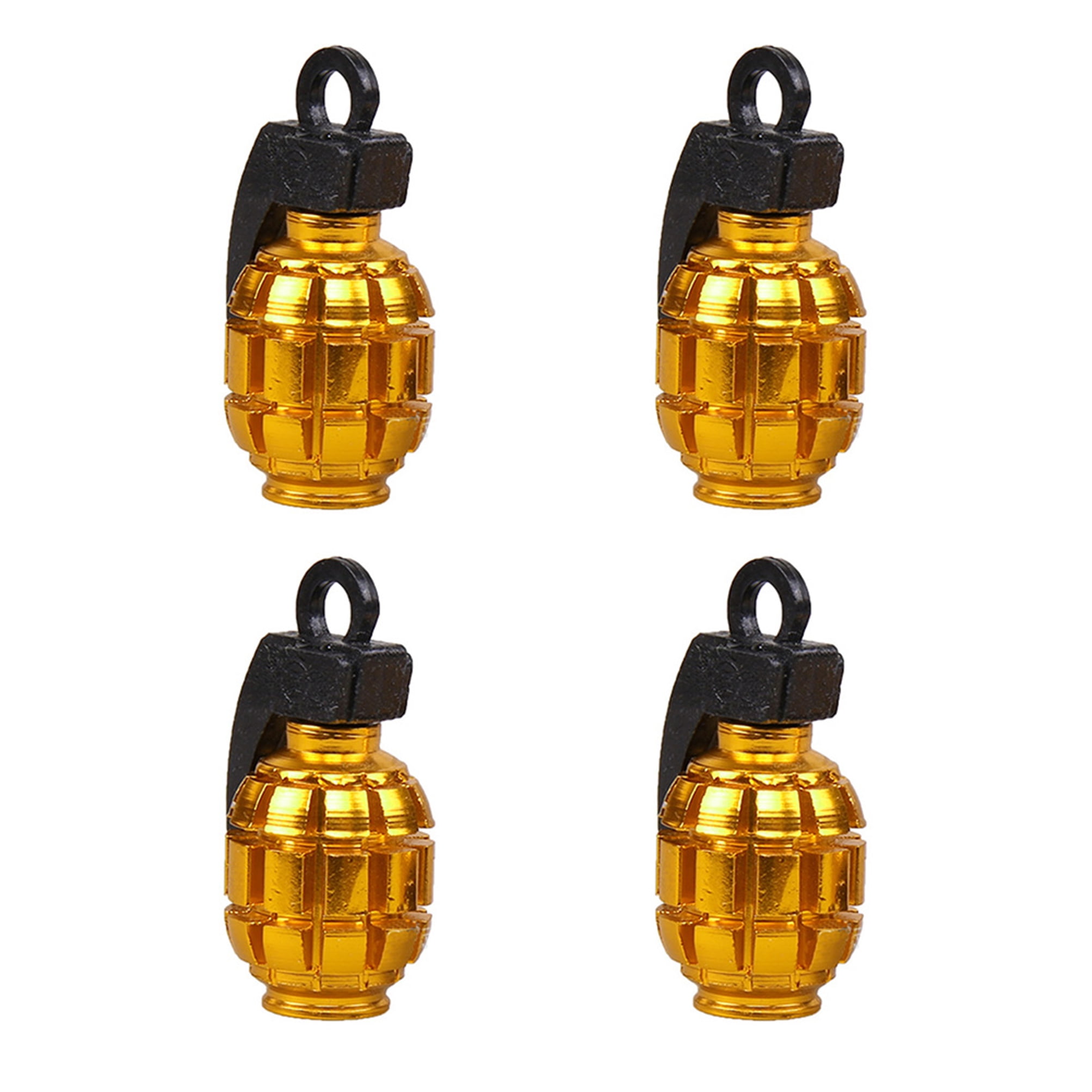 Aluminum Tire Valve Caps Gold Color Hand Grenade Quality Tarnish