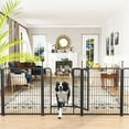 thumbnail image 3 of AWQM 32'' Dog Playpen Indoor/Outdoor, 6 Panels Metal Dog Fence with Doors, Portable Pet Dog Cage Outdoor Exercise Pen, Foldable Puppy Playpen Kennel for Garden Yard, RV Camping, 3 of 8