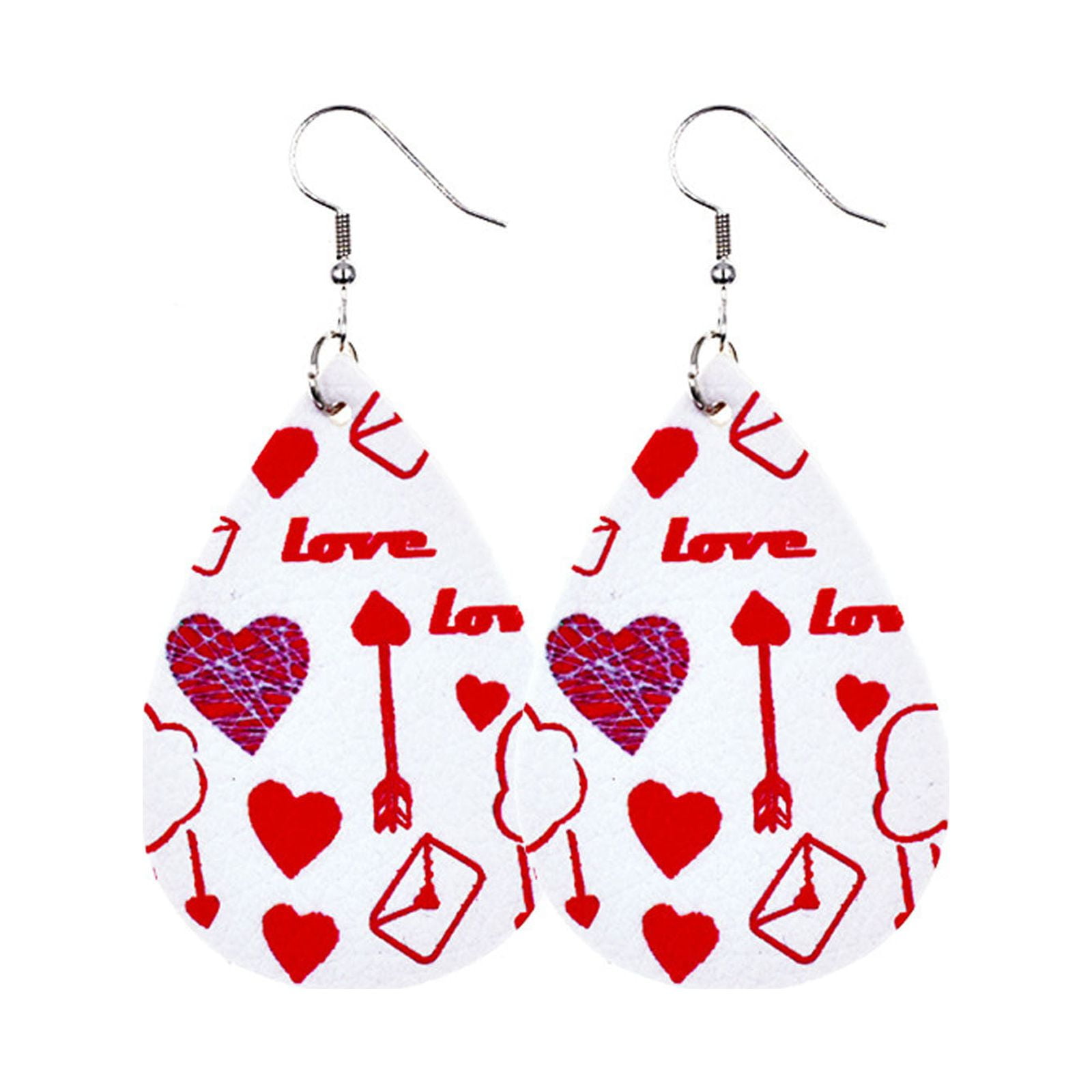 Kayannuo Valentines Day Gifts Back to School Clearance Earrings Women Lady  Party Teardrop Heart Earrings Set Valentine Day Gift