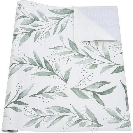 Green Leaf Wallpaper Peel and Stick 17.5 Inchx197 Inch Vintage Contact Wall Paper Removable Peel and Stick Wallpaper Wall Protector for Bedroom Walls Furniture Kitchen Office Plastic