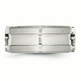 thumbnail image 3 of Stainless Steel Fleur de lis 10mm Brushed & Polished Band, 3 of 12