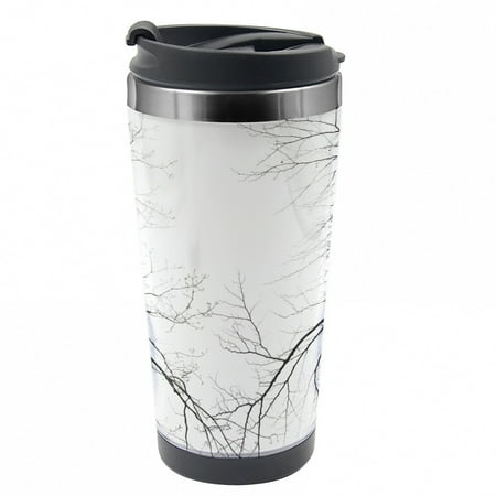 

Forest Travel Mug Leafless Scary Branches Steel Thermal Cup 16 oz by Ambesonne