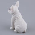 thumbnail image 3 of Figura de bulldog francés hecha a mano en resina Sentado blanco, 3 of 8