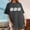 *Gray, variant on ClodeEU Women's Plus Size Floral Print Drop Shoulder Short Sleeve T-Shirt ,Loose Fit Casual Crewneck Top Gray,Womens Plus XL