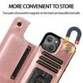 thumbnail image 4 of SaniMore for iPhone 15 6.1" 2023 Case with Flip Wallet Credit Card Holder, Premium PU Leather Magnetic Clasp Kickstand Heavy Duty Shockproof Anti-drop Cover For iPhone 15, Rosegold, 4 of 9