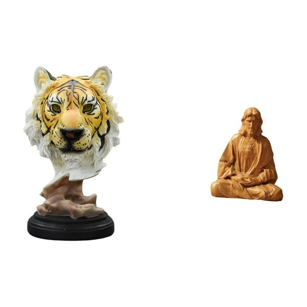 Escultura de mesa,Escultura de cabeza de tigre,estatua moderna de mesa,Estatua del Corazón de Jesús,Estatua del Sagrado Corazón de Jesús para decoración del hogar,Figura católica de Jesús