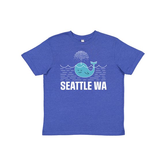 Inktastic Seattle Washington Cute Whale Travel Youth T-Shirt