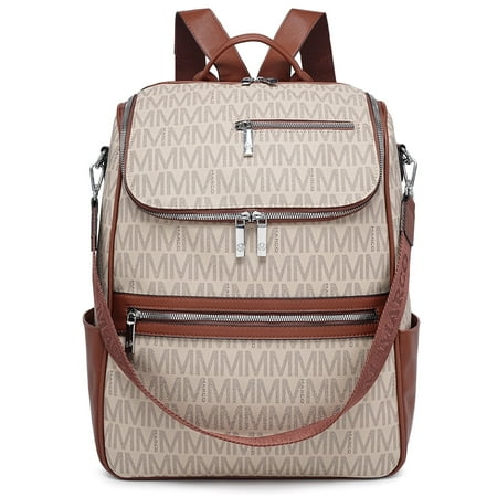 Vegan Leather Backpack Purse for Women 15.6 inch Laptop Bag Fashion Convertible Travel Backpack Ladies Work Shoulder Handbag