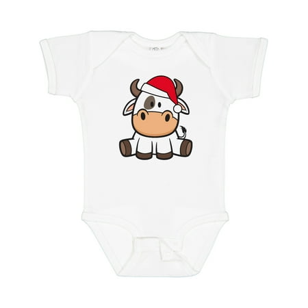 

Inktastic Christmas Santa Cow Gift Baby Boy or Baby Girl Bodysuit