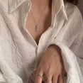 thumbnail image 7 of MATROOY New 925 Sterling Silver Necklace Geometric Shape Pendant Shiny Clavicle Chain-A2, 7 of 7