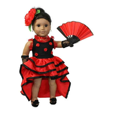 Arianna Nina Flamenco Red Dress doll clothes Fits 18 inch dolls
