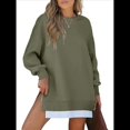 thumbnail image 1 of Sudadera de Larga con Cremallera y Abertura para Mujer, Estilo Informal, con Capucha y Cremallera, para Otoño Verde XL, 1 of 10