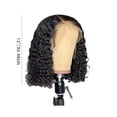 thumbnail image 2 of Wig with Bangs, Wigs for Women, Small Roll Front Lace Mesh Button Mesh Wrap Stick Soft,Human Hair Wig, Wavy Lace Front Wig, Pre Combed Front Female Curly Wig, 12 Inches, 2 of 2