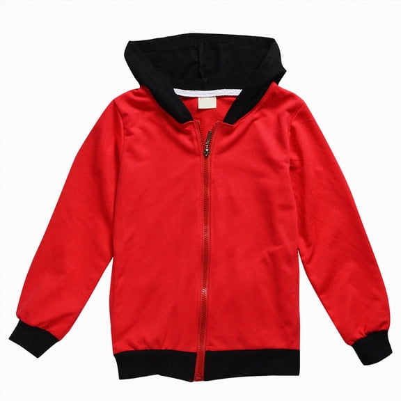 Boys and Girls Zip Up Hoodie Sweatshirt Cotton Hooded Jackets Coat Casual Fall Shirts Tops 6-12 Months 12-24 Months 2T 3T 4T 5T 6T 7T 8T 9T Children(Red,170)