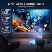 GCZ Native 1080P Projector with WiFi and Bluetooth, 400ANSI Supported 4K Full HD Projector, Electric Focus, Up to 300 Screen Supported