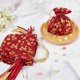 thumbnail image 3 of 8 bolsas de regalo pequeñas con asas y diseño floral de 5,9 x 6,4 pulgadas, con cordón y flores rojas, para dulces, recuerdos de fiesta de té, bolsas de agradecimiento., 3 of 7