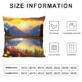 thumbnail image 5 of Creowell Mountain Range Lake Flowers Pillow Covers for Couch Sofa Indoor Outdoor Throw Pillow Cover - Short Plush 1PC 22x22in, 5 of 5