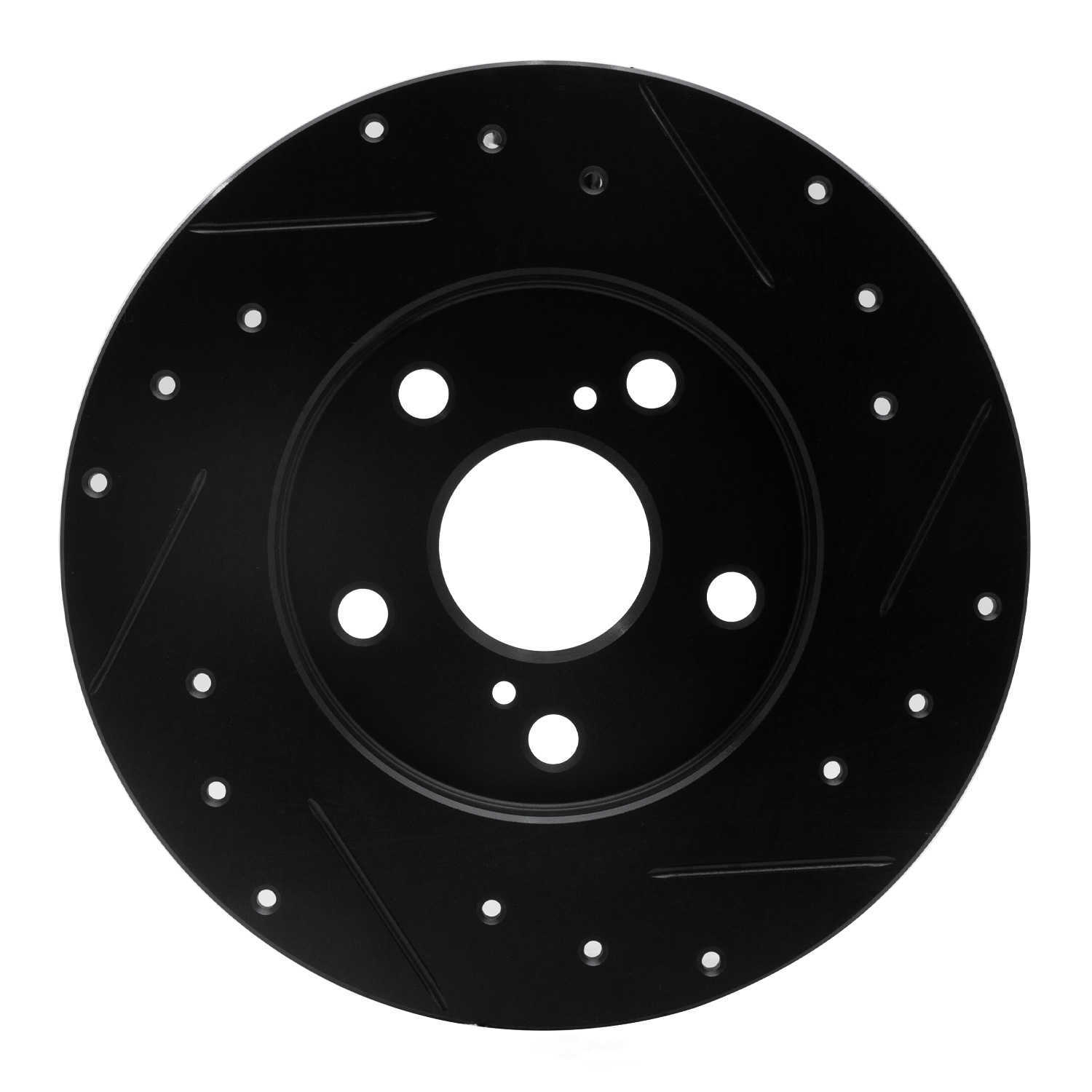 Dynamic Friction Company 633-76082L DFC Brake Rotor - Drilled And Slotted - Black