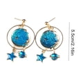thumbnail image 4 of Lot de 2 Boucles d'Oreilles Ciel Service Longue Durée Pinces d'Oreilles Exquises Beauté Mystérieuse Attrayantes Design Unique Grande Qualité Clou d'Oreille Clou Bleu, 4 of 5