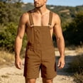 thumbnail image 2 of WAYUTE Mens Bib Overalls Casual Sleeveless Solid Color Wide Straps Jumpsuit with Front Pocket for Lightweight Summer Outdoor Activities, 2 of 4