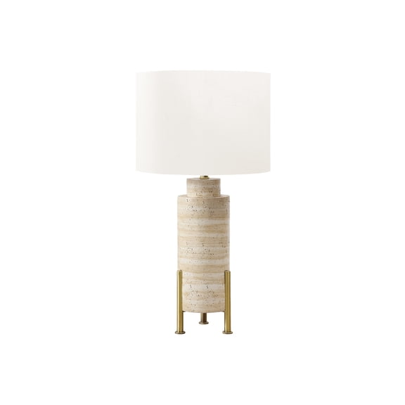 Lighting - 30"H - Table Lamp - Beige Resin - Ivory / Cream Shade - Transitional