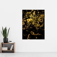 thumbnail image 2 of Gold Effect Yellow Black Washers Circles Abstract Extra Large XL Wall Art Poster Print, 2 of 3