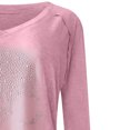 thumbnail image 5 of Puntoco Moda Mujer Casual Cuello en V Estampado de esqueleto Camiseta de manga larga Puntoco Puntoco-6877, 5 of 5