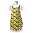 thumbnail image 3 of Modern Apron, Dog Lover Abstract Grunge Art Pattern of Dots and Puppy Heads, Unisex Kitchen Bib with Adjustable Neck for Cooking Gardening, Adult Size, Yellow Pale Grey and Peach, by Ambesonne, 3 of 4
