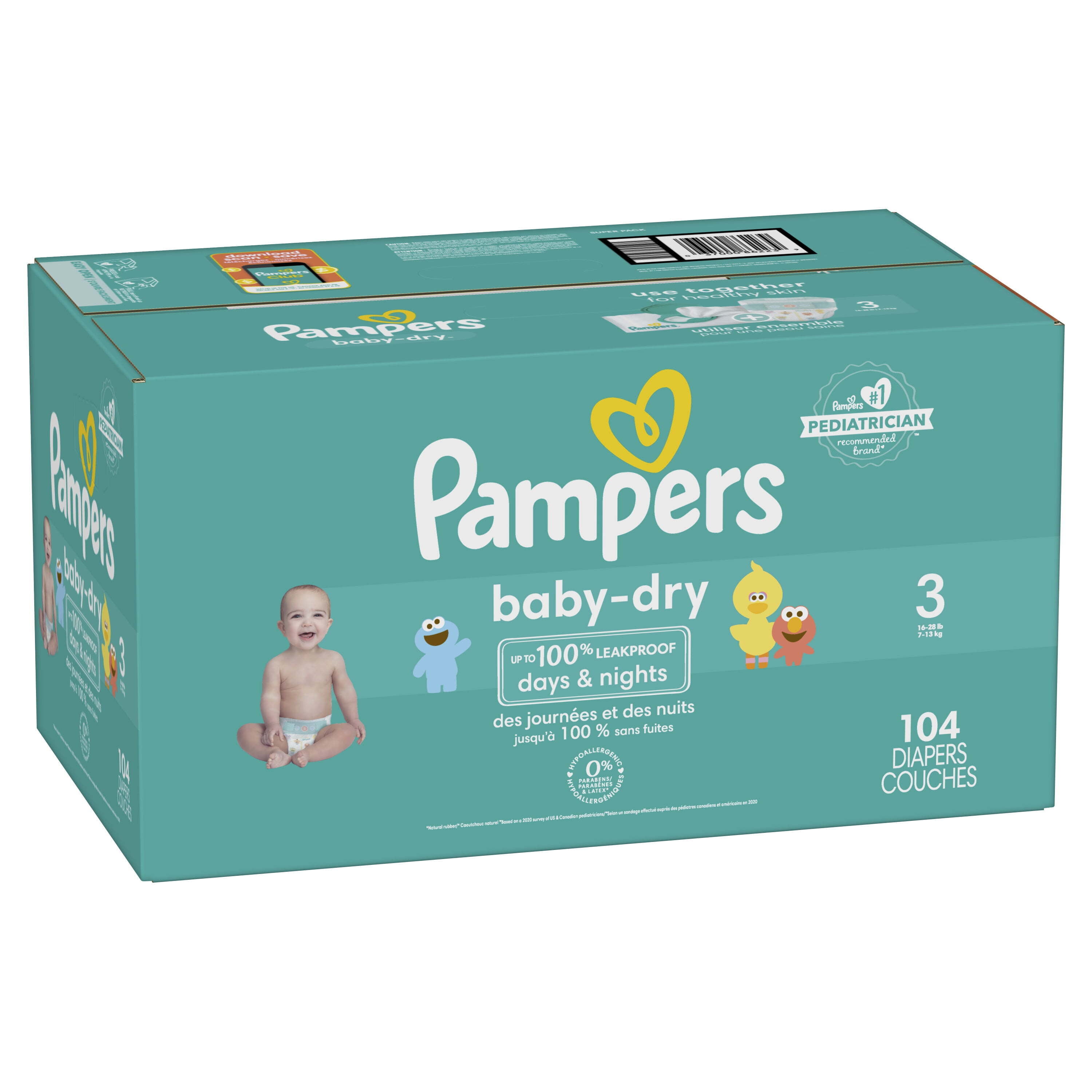 pop Hiel Wortel Pampers Baby Dry Diapers Size 3, 104 Count (Select for More Options) -  Walmart.com