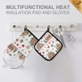 thumbnail image 4 of Yayeee Oven Mitts and Pot Holder Set of 2 Heat Resistant Kitchen Gloves Baking Hot Pad, Brown Nordic Christmas, 4 of 5