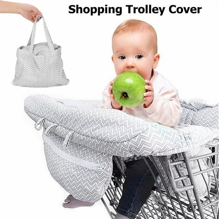 2-in-1 Large Shopping Cart Cover High Chair Cover for Baby or Toddler Compact Universa Fit Unisex for Boy or Girl ,Includes Carry Bag,Machine Washable ,Fits Restaurant