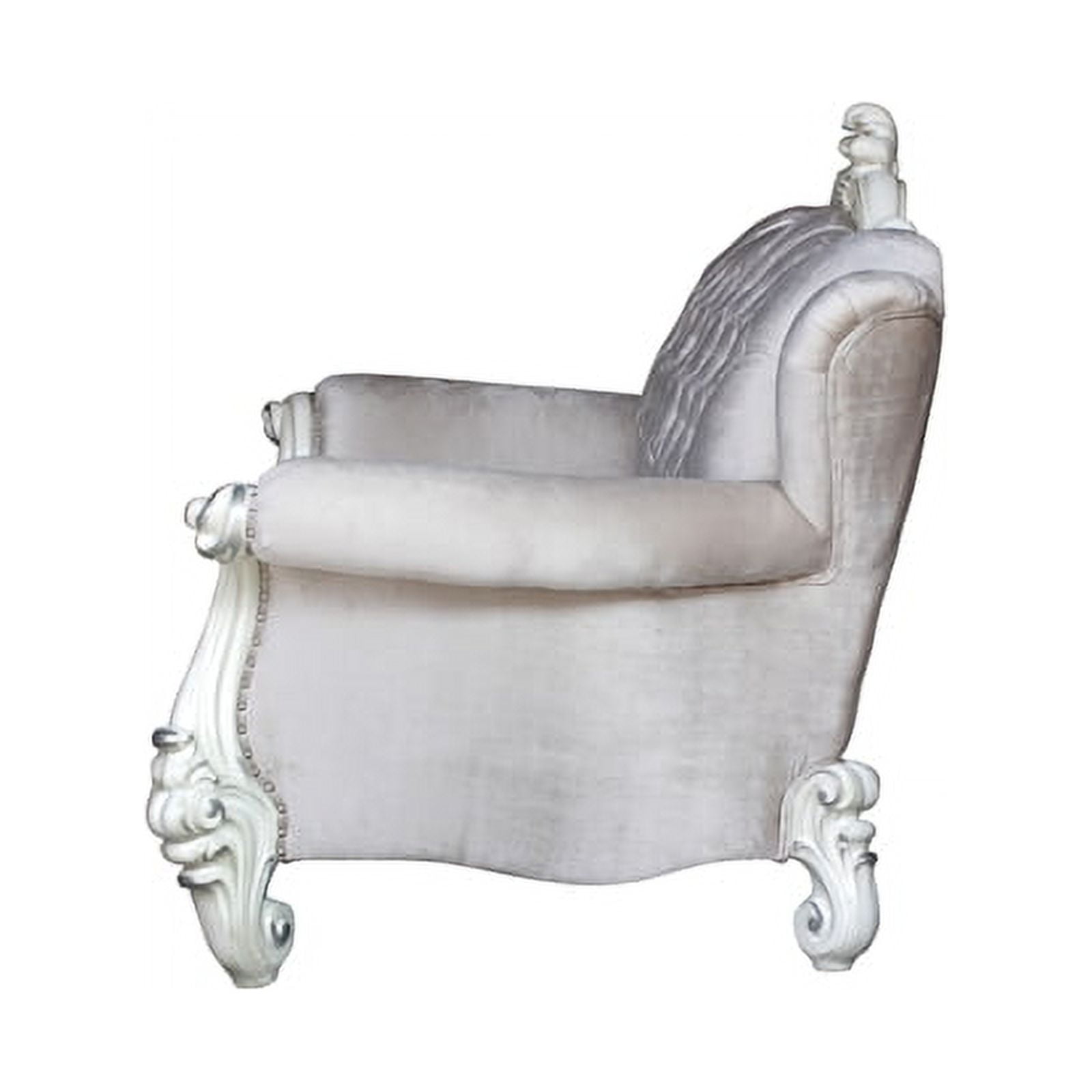ACME Versailles Loveseat in Ivory Velvet & Bone White