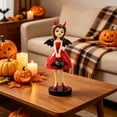 thumbnail image 5 of Halloween Girl Resin Tabletop Figurine, Vintage Cartoon She Statue, Spooky Cute Decor for Mantel Shelf Entryway, Halloween Party Decoration Gift Collectible, 5 of 5