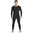 thumbnail image 1 of Men Thermal Underwear Set Winter Base Layer Top & Bottom Ultra Soft Long John Set Black, 1 of 6