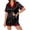 Black and Red, variant on Womens Silk Satin Pajamas Set Animals Print Pjs Button Down Short Sleeve Lounge Set 2 Piece Sleepwear