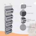 thumbnail image 6 of Cowin Over The Door Pocket Organizer Fabric Hanging Closet Clear Window Storage Bag with Mental Hooks Gray for Pantry Baby Nursery Bathroom Closet Dorm, Gray, 6 of 10