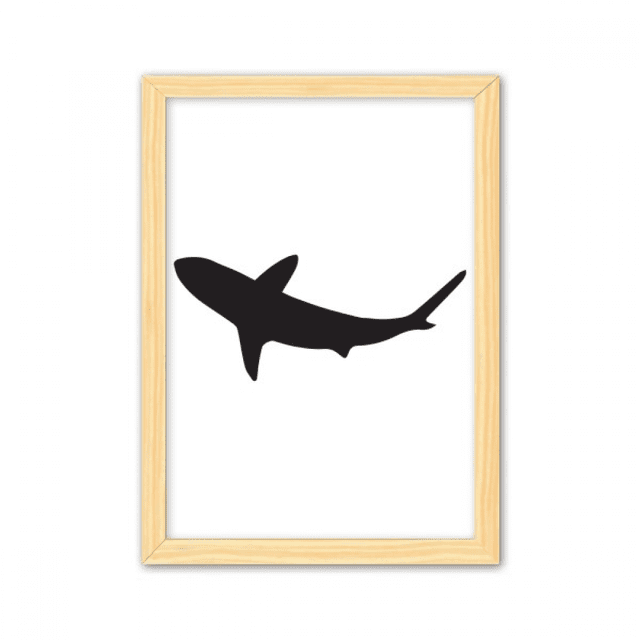 Cuadro de madera decorativa Unbranded Silueta mar peces tiburon feroz A4
