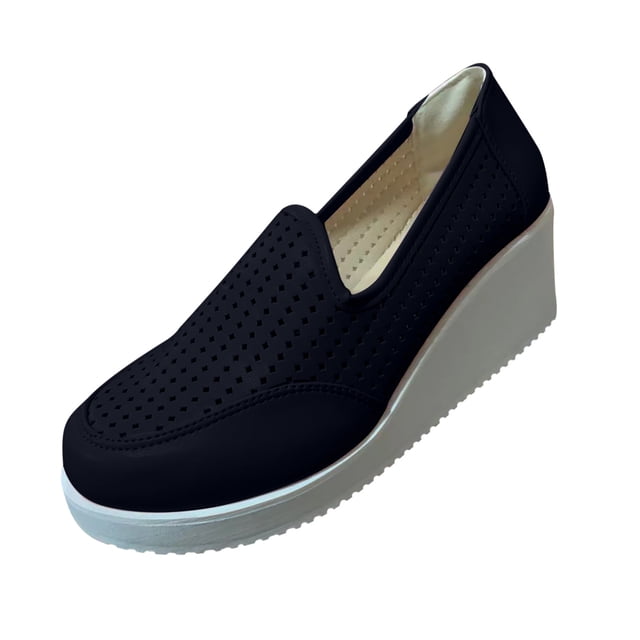 CEHVOM Mode Femmes Plateforme Décontractée Talon Compensé Plat Grande Pointure Ajourée Chaussures Simples