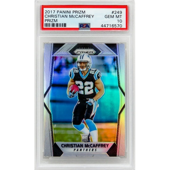 Christian McCaffrey (Carolina Panthers) 2017 Panini Prizm Football #249 Prizm RC Rookie Card - PSA 10 GEM MINT
