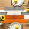 thumbnail image 4 of Table Runner Abstract Painting Graffiti Art Lattice Table Decoration for Kitchen Dinning Orange White Gray Table Decoration for Indoor Outdoor Party Wedding Decor 13x72inch, 4 of 7