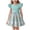 #0225-Mint Green, variant on Favoffer Big Kid Girls Dress Spring Summer Easter Print Flutter Sleeve Crewneck Waist Casual Dress Cute Fashion Outfit Daily Home Outdoor Vacation Sizes 3-14Y