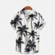 thumbnail image 4 of Camisetas de Lino para Hombres Vintage Bowling Manga Corta Cuello Cubano, Retro Playa Y Verano Hombre Manga Corta Botón Abajo Camisetas, 4 of 6