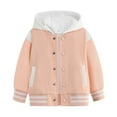 thumbnail image 5 of Qopobobo Boys Winter Jacket Toddler Boys Kids Varsity Jacket Girls Boys Baseball Jacket Bomber Coat School Jackets Size for 4-5 Years,Pink, 5 of 5